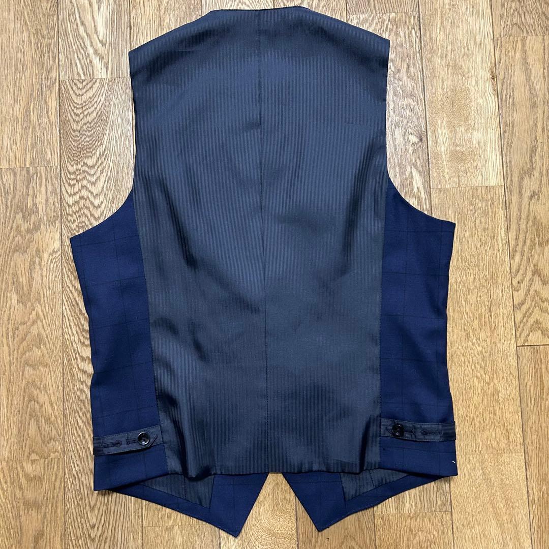 SUIT SELECT スリーピーススーツ (A4) 紺色 ウィンドウペーン柄