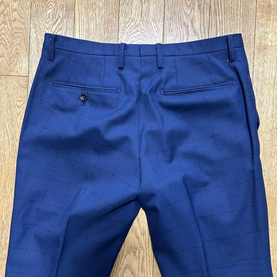 SUIT SELECT スリーピーススーツ (A4) 紺色 ウィンドウペーン柄