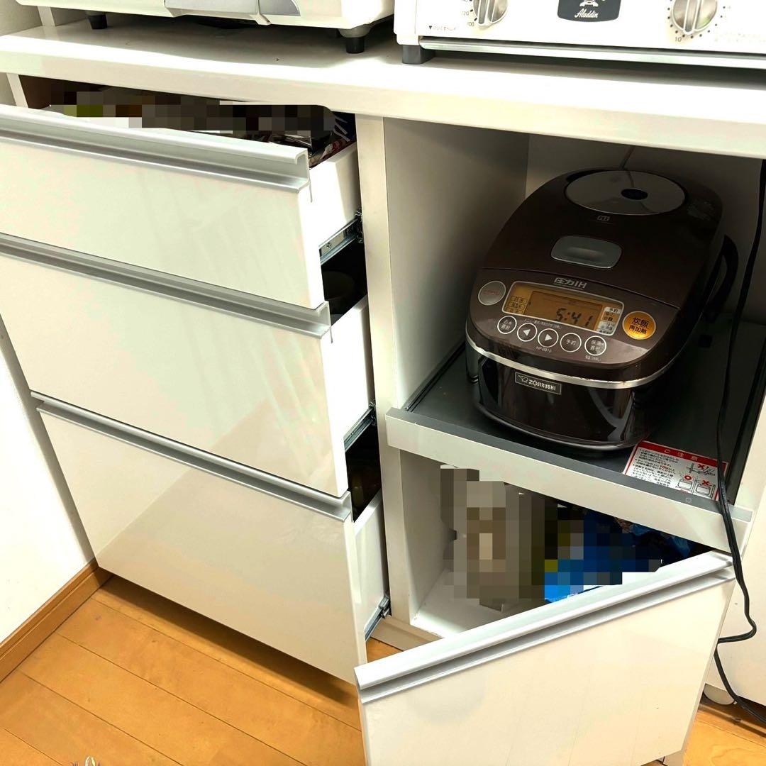 ケユカ KEYUKA フローラⅢ ホワイト 食器棚 キッチンボード