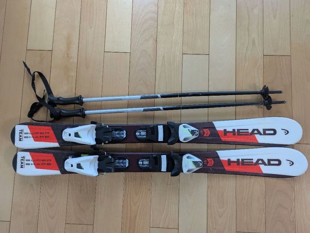 HEAD キッズスキー板 97cm ビンディング付き　ストックセット