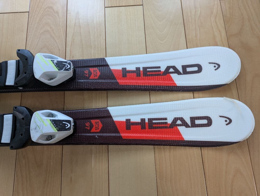 HEAD キッズスキー板 97cm ビンディング付き　ストックセット
