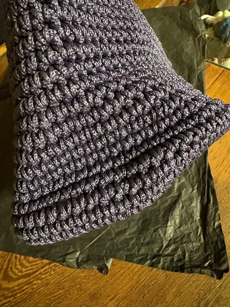 ラドロー★猫ワッペン濃紺トートバッグ美品