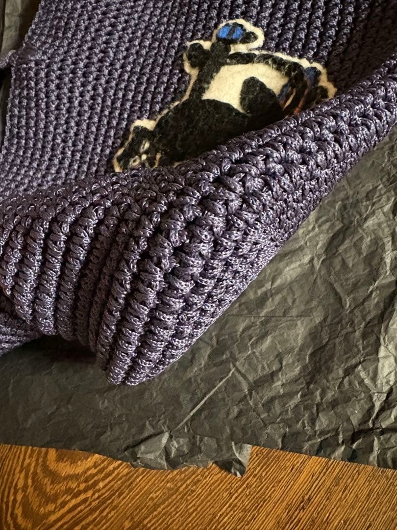 ラドロー★猫ワッペン濃紺トートバッグ美品