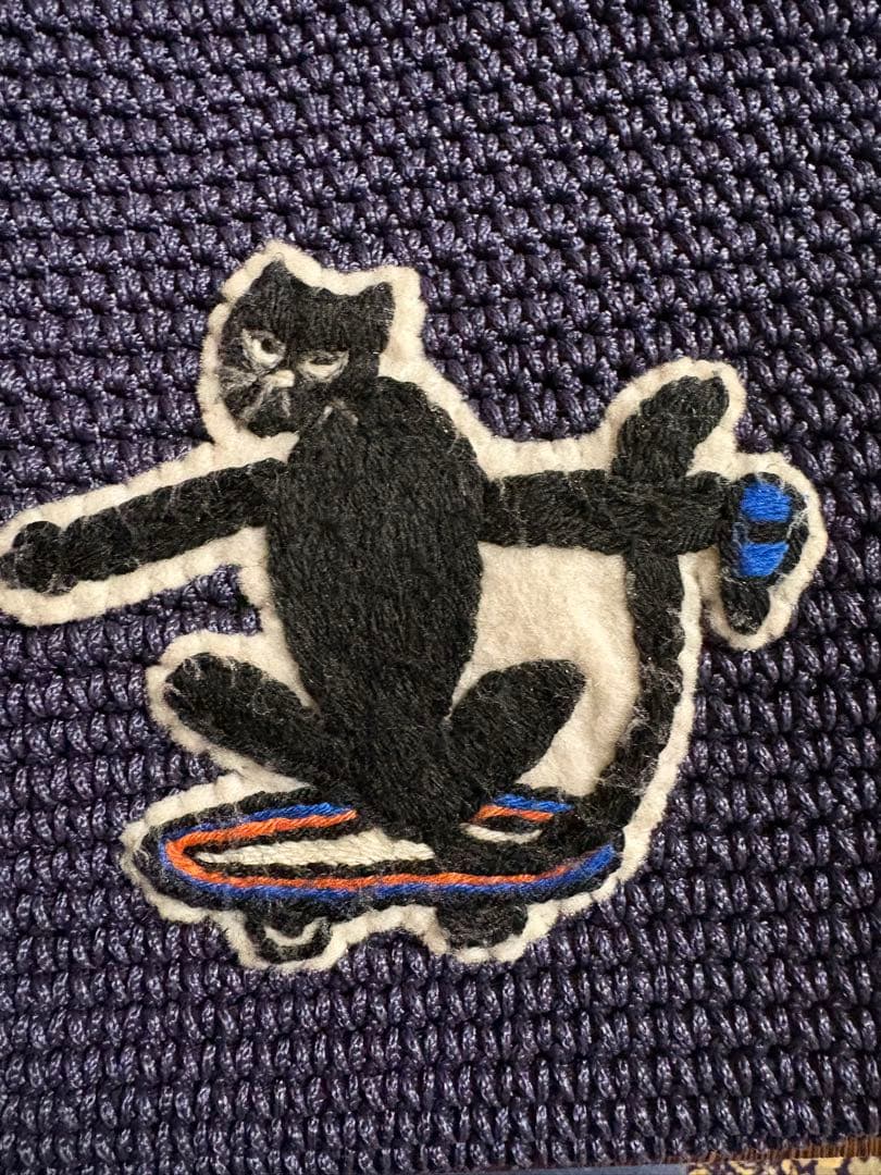 ラドロー★猫ワッペン濃紺トートバッグ美品