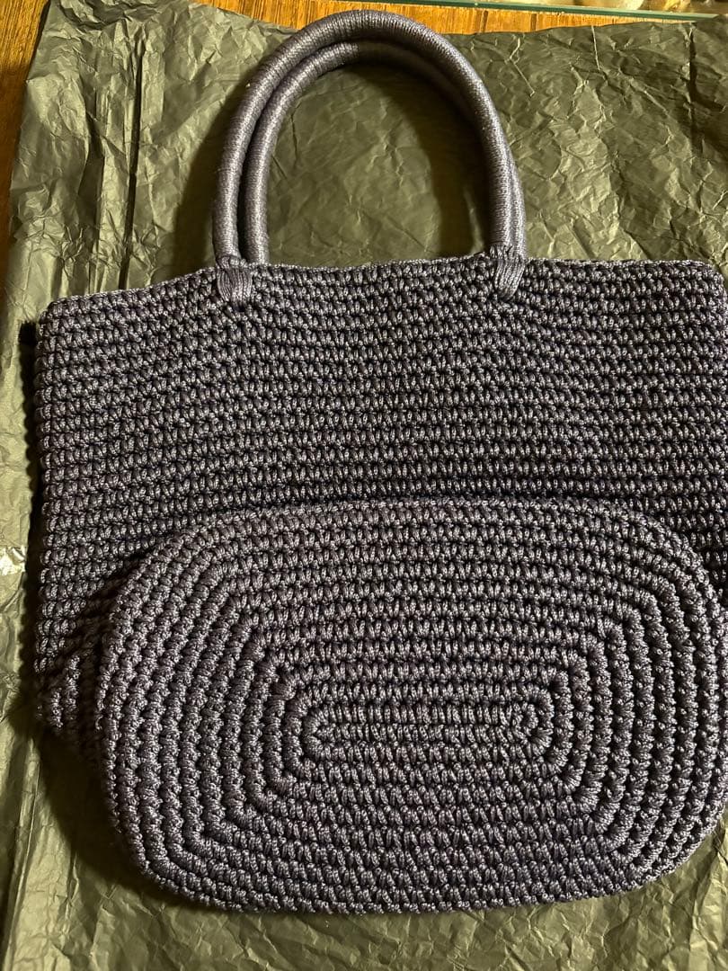 ラドロー★猫ワッペン濃紺トートバッグ美品