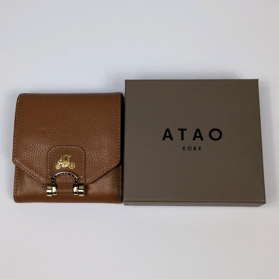 アタオ ロトロ ウォレット 二つ折り財布 キャメル コンパクトウォレット