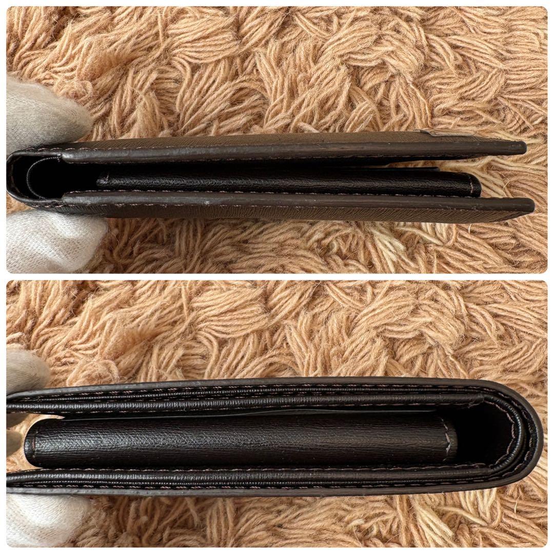 【未使用】dunhill ダンヒル ダークブラウン レザー 二つ折り財布 メンズ