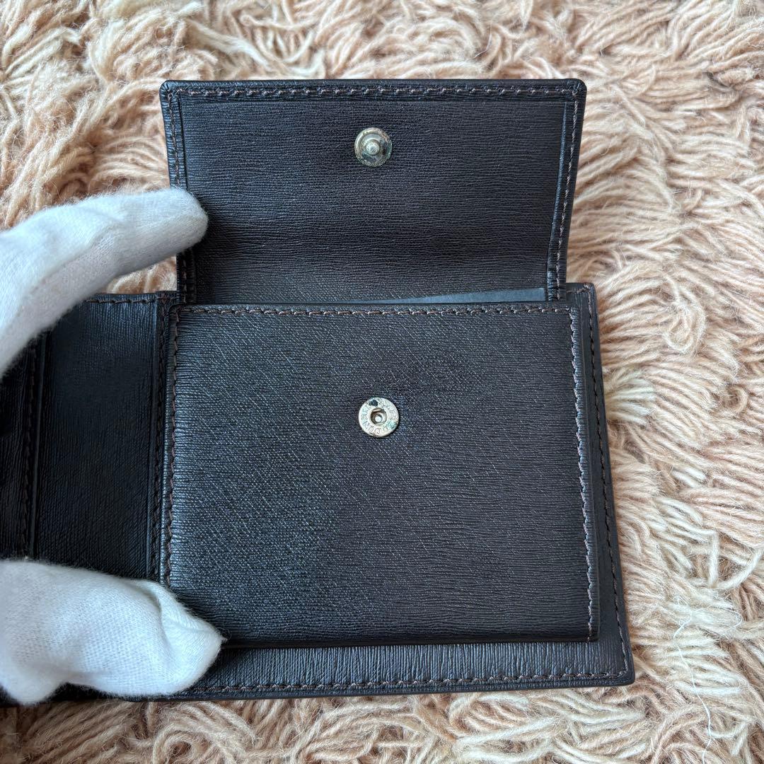 【未使用】dunhill ダンヒル ダークブラウン レザー 二つ折り財布 メンズ