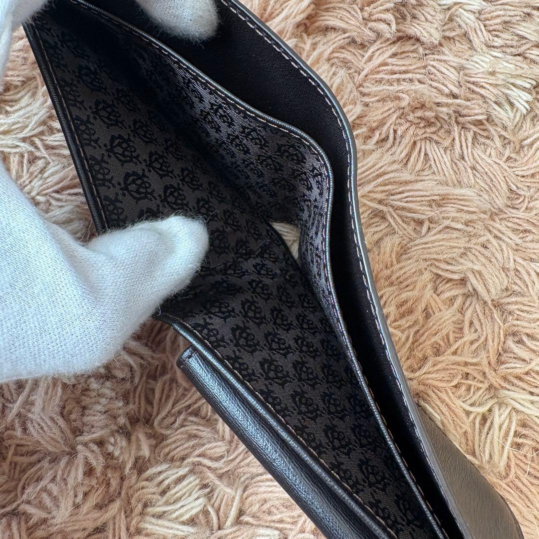 【未使用】dunhill ダンヒル ダークブラウン レザー 二つ折り財布 メンズ