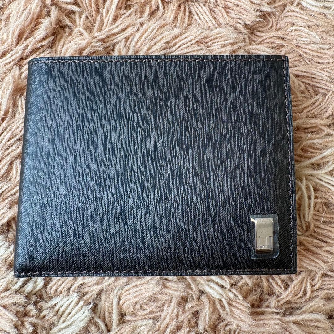 【未使用】dunhill ダンヒル ダークブラウン レザー 二つ折り財布 メンズ