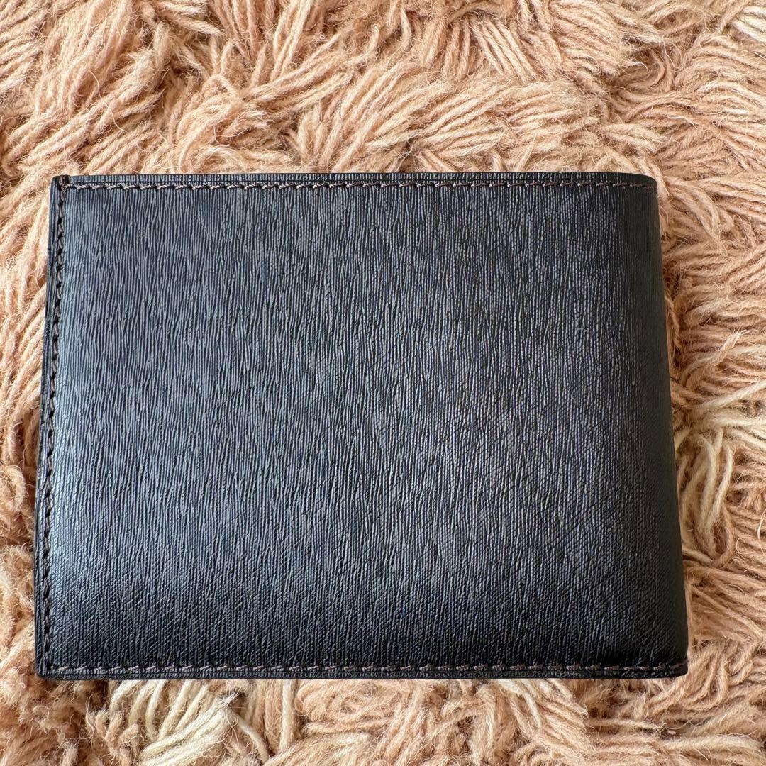 【未使用】dunhill ダンヒル ダークブラウン レザー 二つ折り財布 メンズ