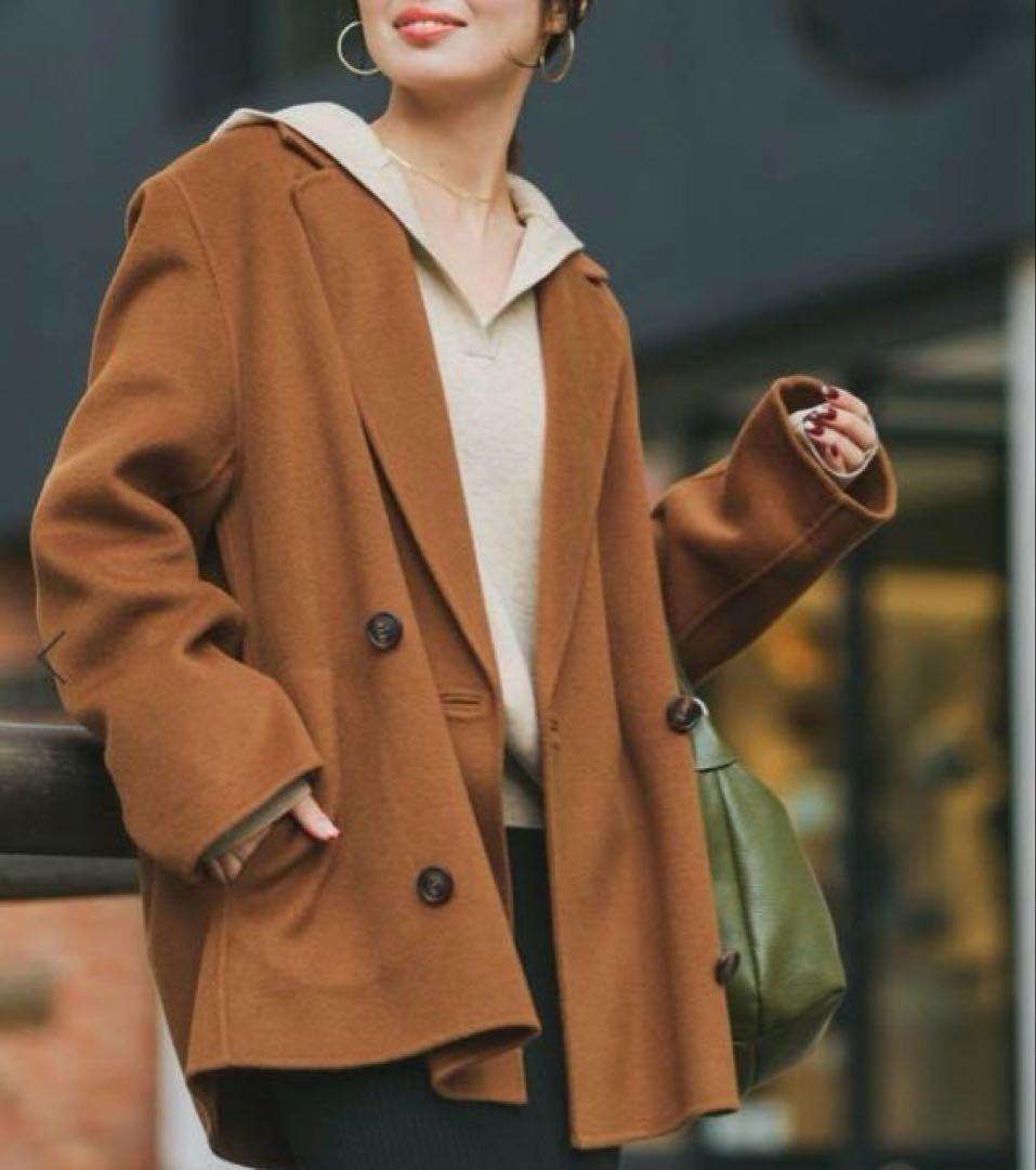 NOBLE Super160 チェスターコートミドル丈　テーラードJk