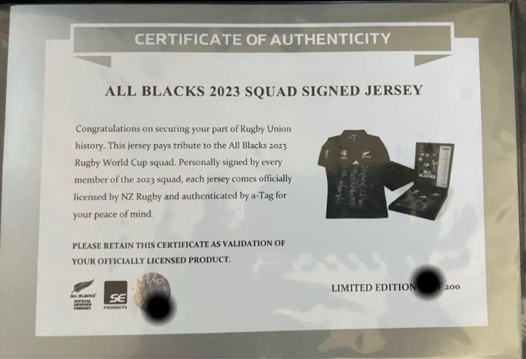 オールブラックス RWC2023 チーム 直筆サインジャージ 限定Box