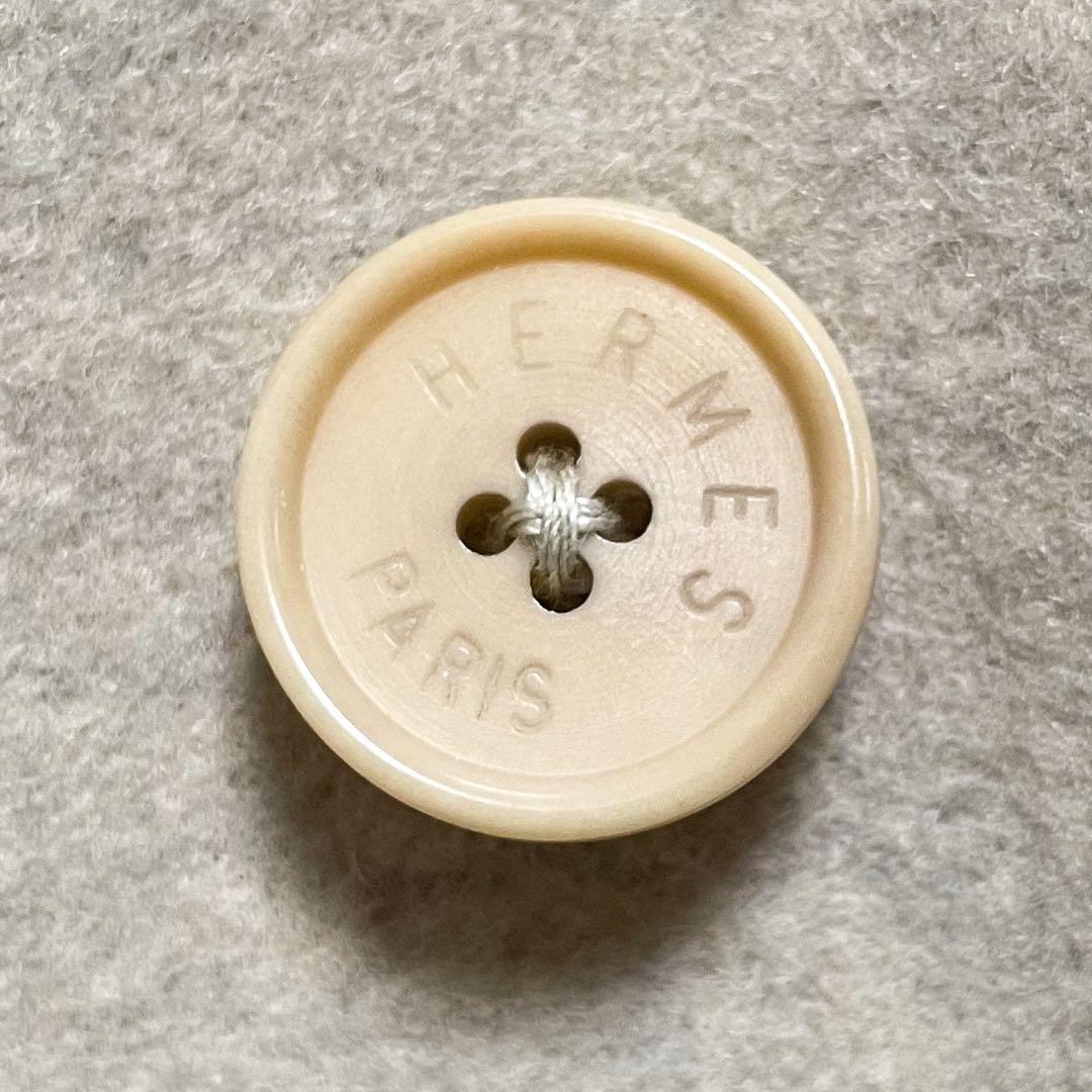 希少✨エルメス Hロゴ レザーボタン ダブルフェイス フレアコート レザートリム