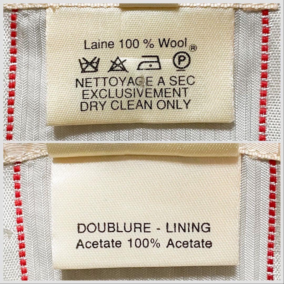 希少✨エルメス Hロゴ レザーボタン ダブルフェイス フレアコート レザートリム