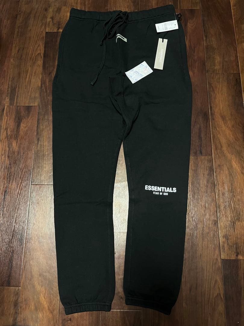 Fog Essentials スウェットパンツブラック　黒　裏起毛　反射フォント