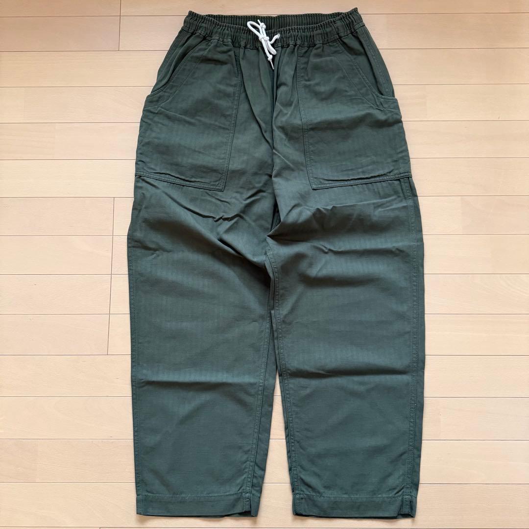 コムデギャルソンオム 綿麻ヘリンボーン ベイカーパンツ カーキ XS