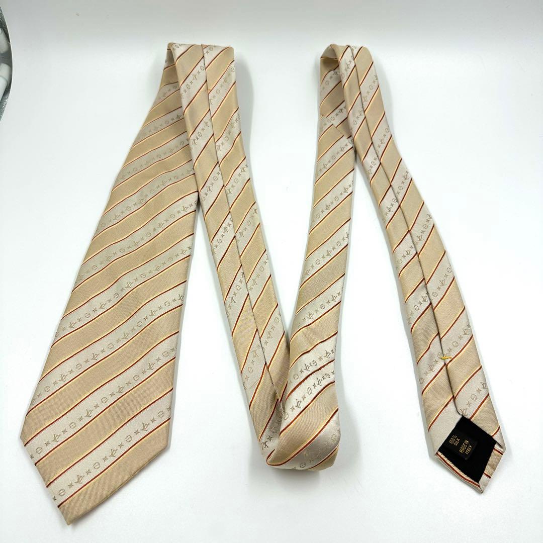 ✨️美品✨️ ルイヴィトン ネクタイ 高級シルク モノグラム ストライプ