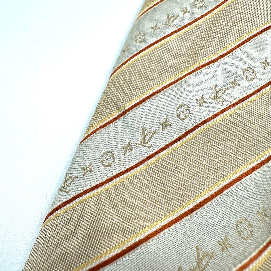 ✨️美品✨️ ルイヴィトン ネクタイ 高級シルク モノグラム ストライプ