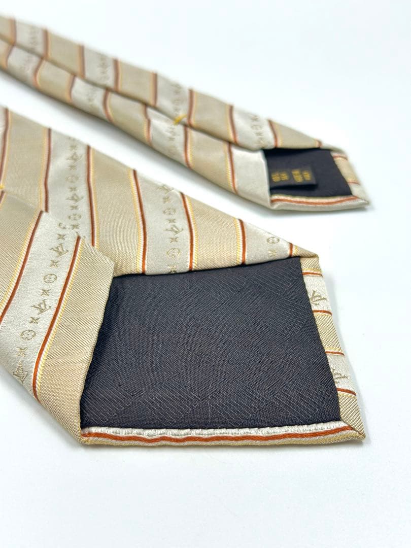 ✨️美品✨️ ルイヴィトン ネクタイ 高級シルク モノグラム ストライプ
