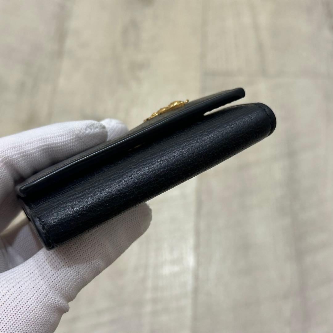 GUCCI アニマリエ 6連キーケース メタルビー レザー ブラック