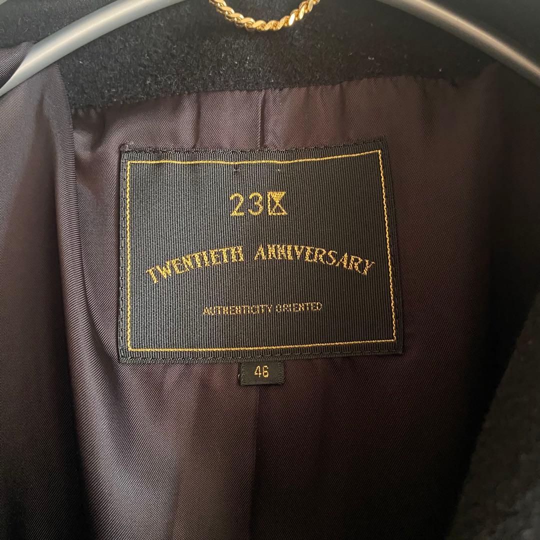 23区 20周年記念ロロピアーナ ピュアウールロングコート ブラック 3L 46