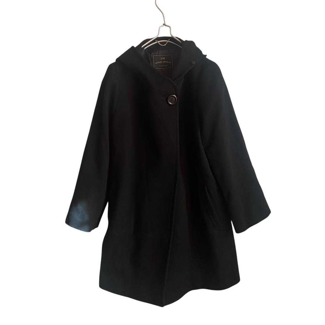 23区 20周年記念ロロピアーナ ピュアウールロングコート ブラック 3L 46