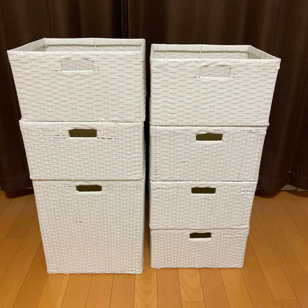 ディノス　ラタン調チェスト　ホワイト