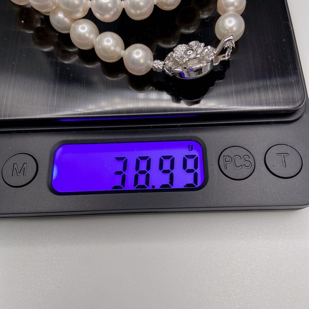 【テリ強 大珠】あこや真珠 約8mm パール ネックレス SV 本真珠