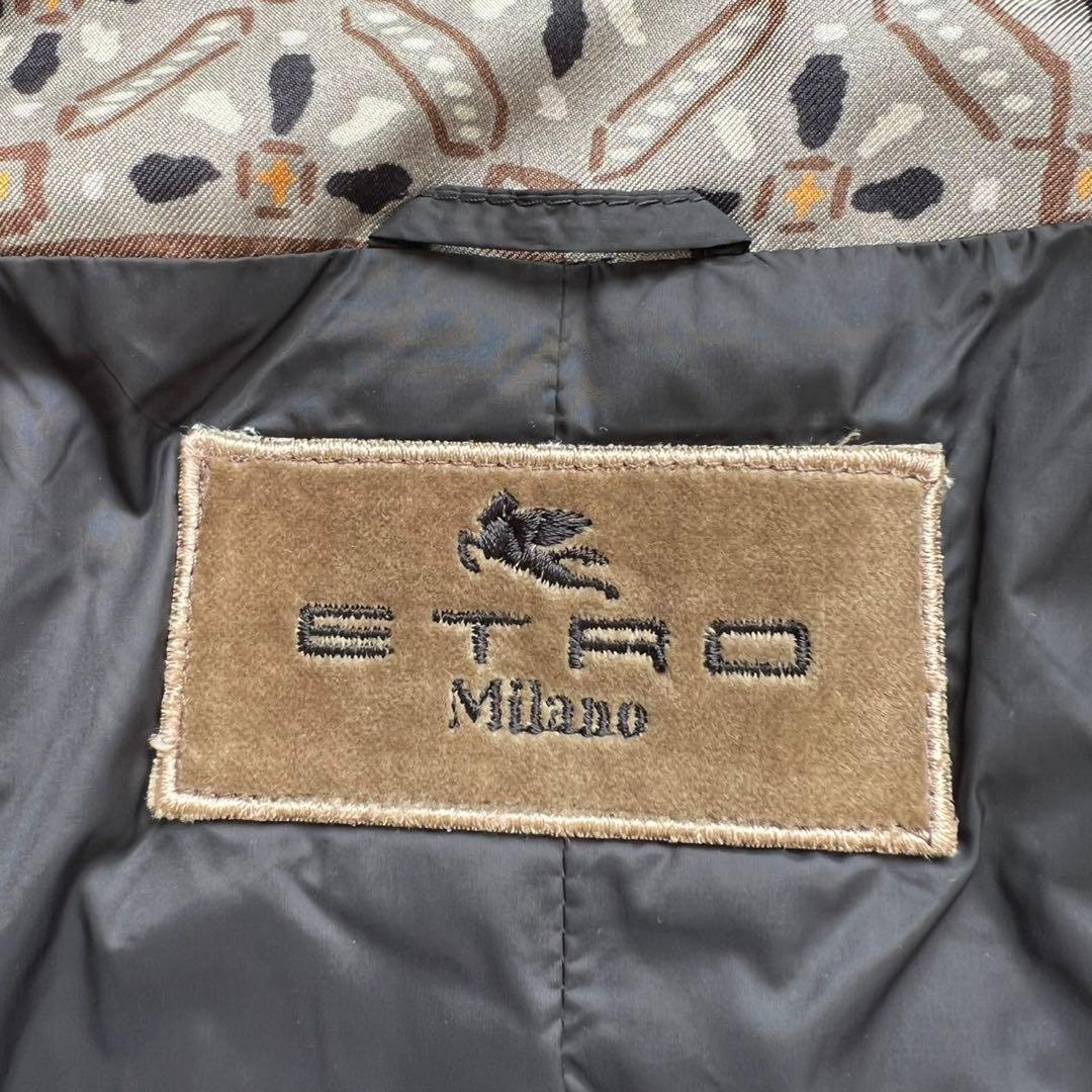 ETRO シルク バンダナ キルティング中綿ベスト チャコール 38