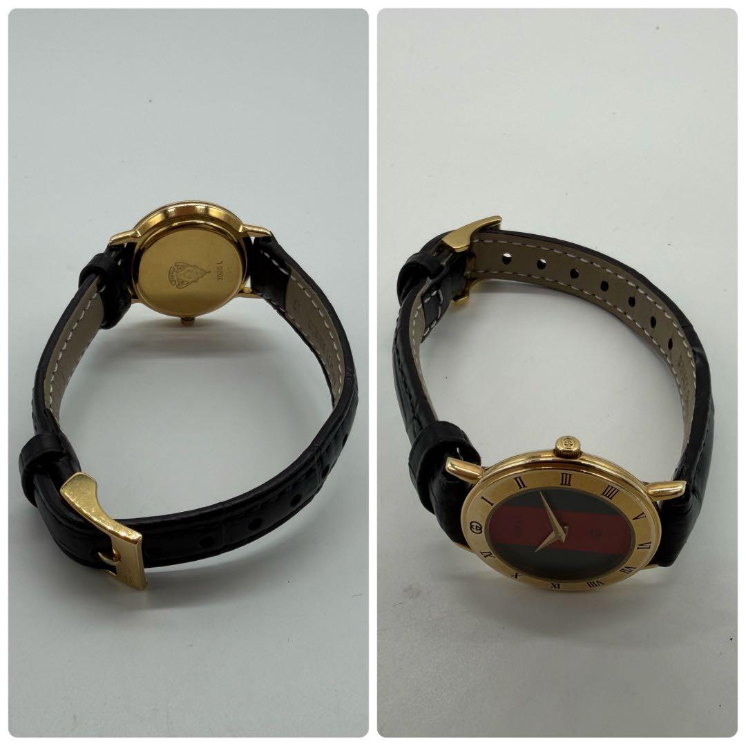 稼働/新品ベルト✨グッチ 腕時計 3000L シェリーライン QZ ヴィンテージ