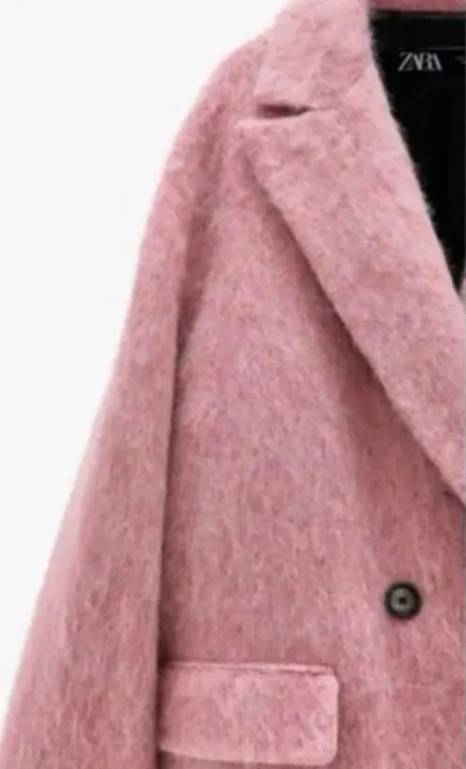 専用♡ももちゃん様試着のみ♡ZARA♡ピンクダブルブレストロングコート♡美ライン