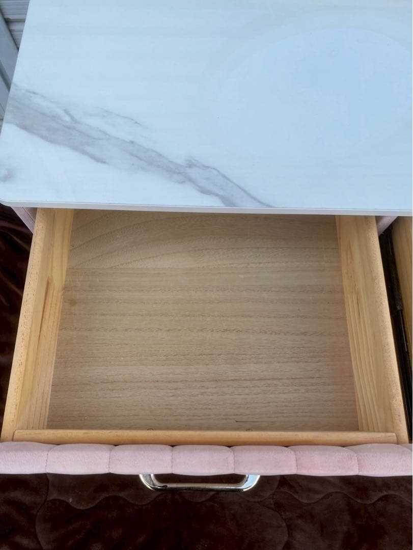 【雨宮】大理石風 ドレッサーセット 鏡付き※椅子はつきません。