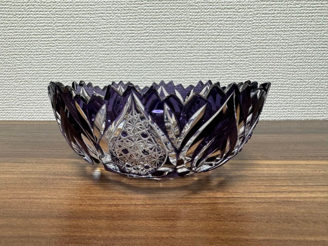 価格変更　江戸切子 硝子切子 黒川昭男作 被皿