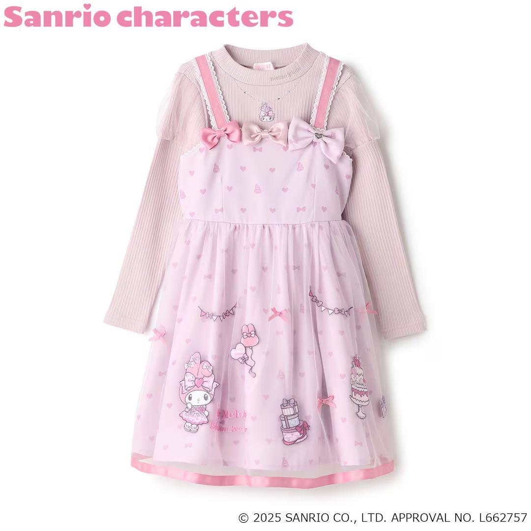 さ*き様 美品　メゾピアノ　マイメロディテレコTシャツ＆ワンピースセット　ピンク