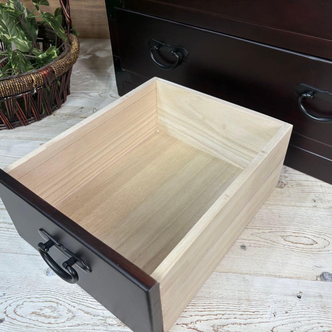 専用☆民芸家具和箪笥2点セット（三段四つ引き＋引き戸チェスト）木製桐材無垢和室