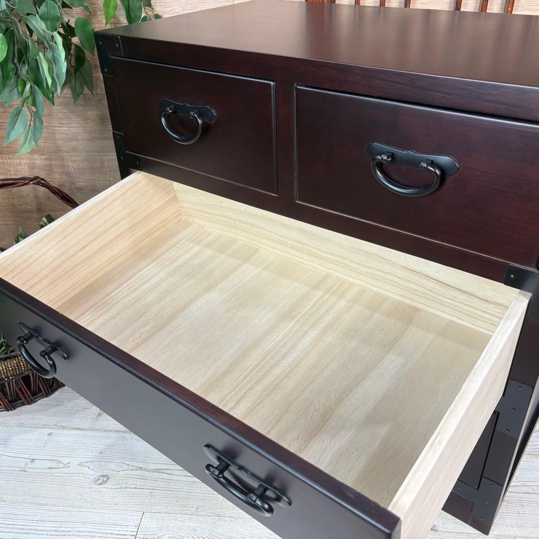専用☆民芸家具和箪笥2点セット（三段四つ引き＋引き戸チェスト）木製桐材無垢和室
