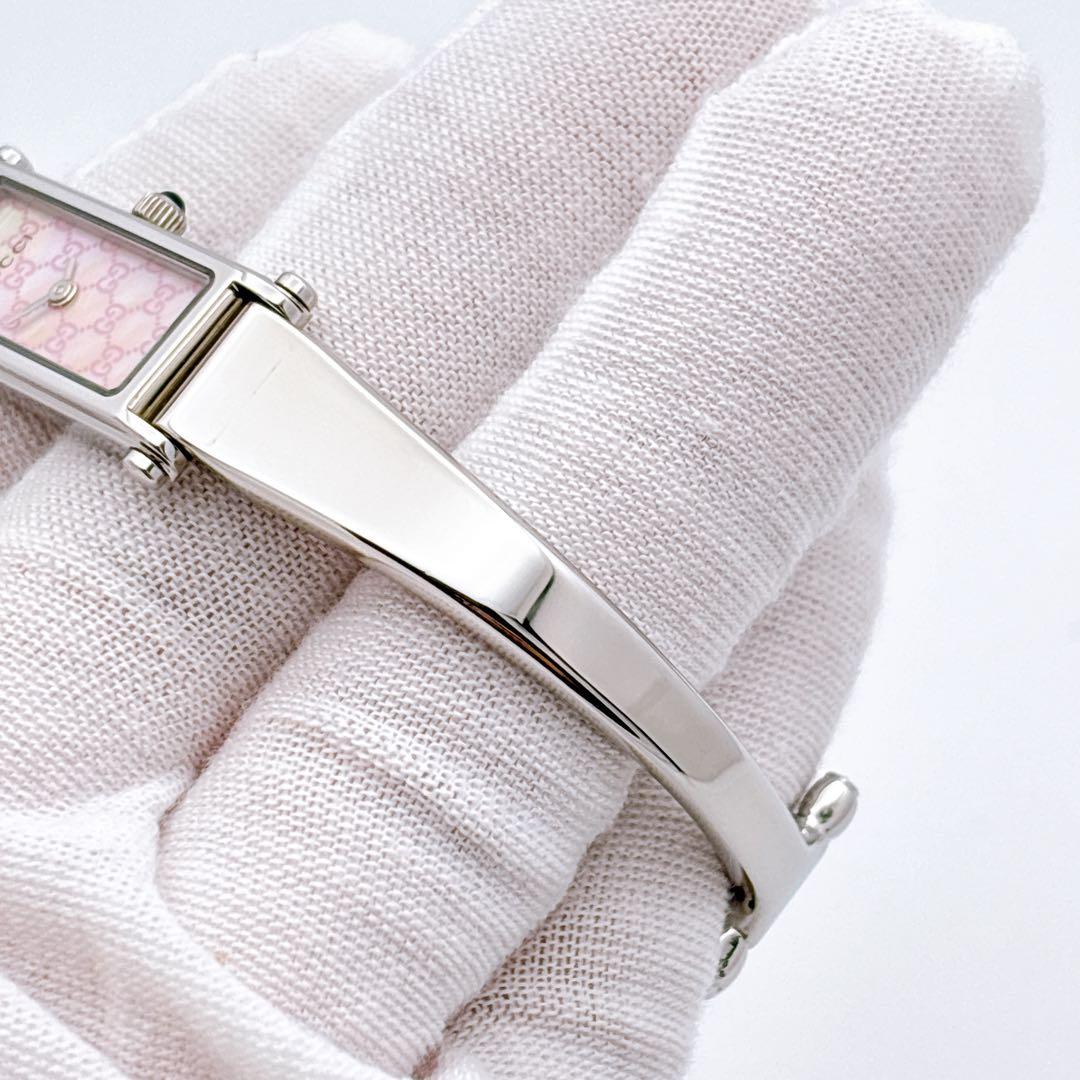 【美品・電池新品】GUCCI 1500L ダイヤ ピンク シェル GG