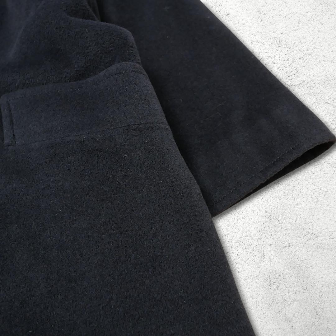美品【クリスチャンディオール】アンゴラ混 ビッグカラーコート ダブル ブラック9