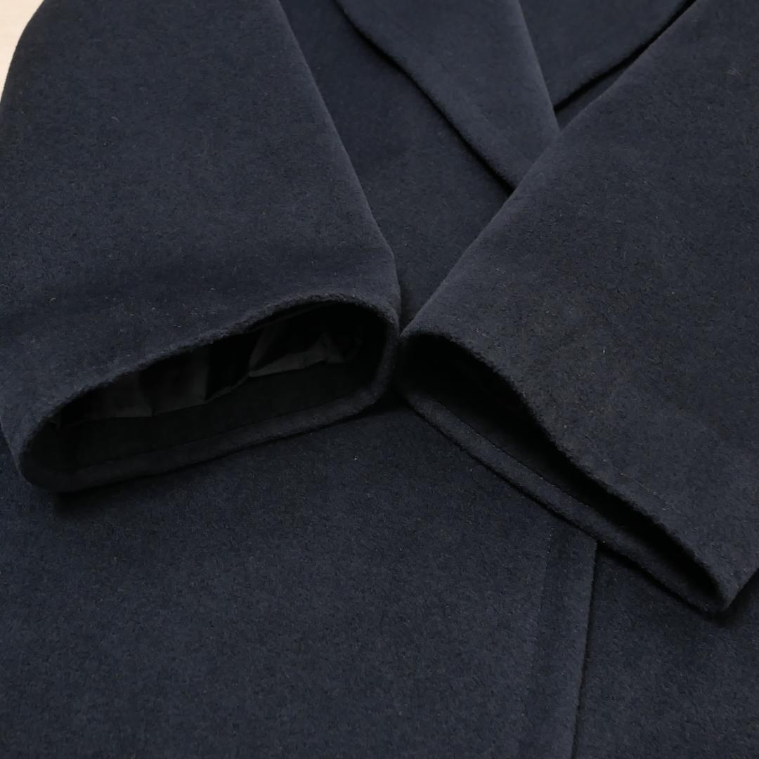 美品【クリスチャンディオール】アンゴラ混 ビッグカラーコート ダブル ブラック9