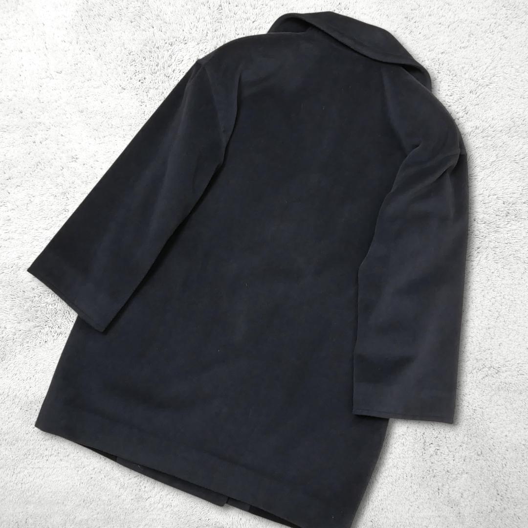 美品【クリスチャンディオール】アンゴラ混 ビッグカラーコート ダブル ブラック9