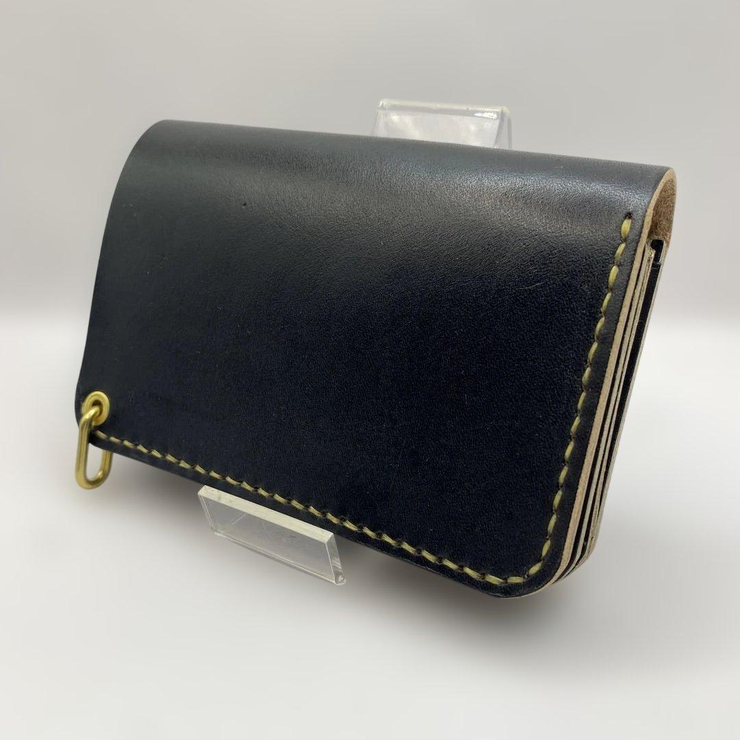 お札折らずに収納できる無骨な手染めミドルトラッカーウォレット BTW0609