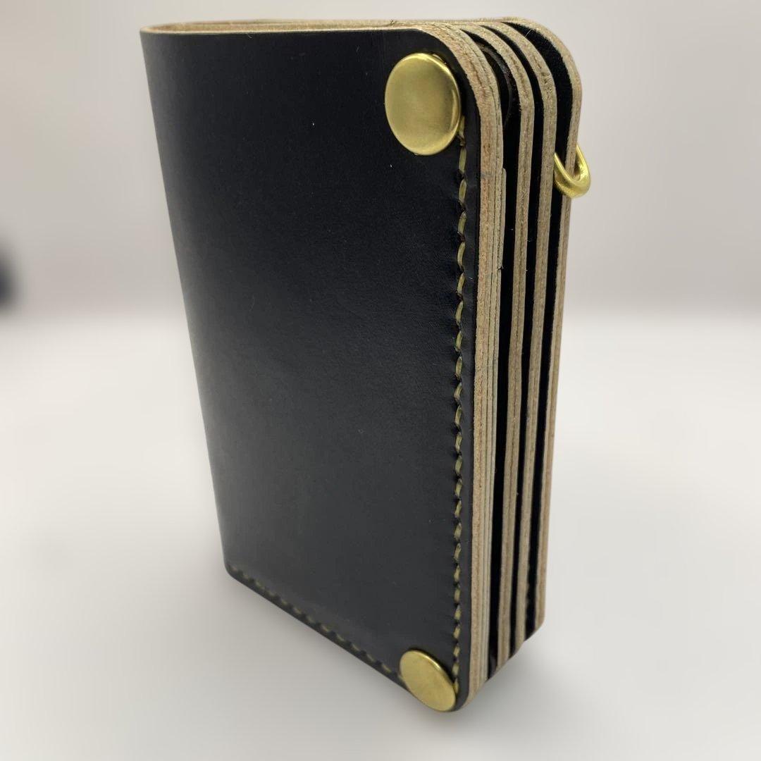 お札折らずに収納できる無骨な手染めミドルトラッカーウォレット BTW0609