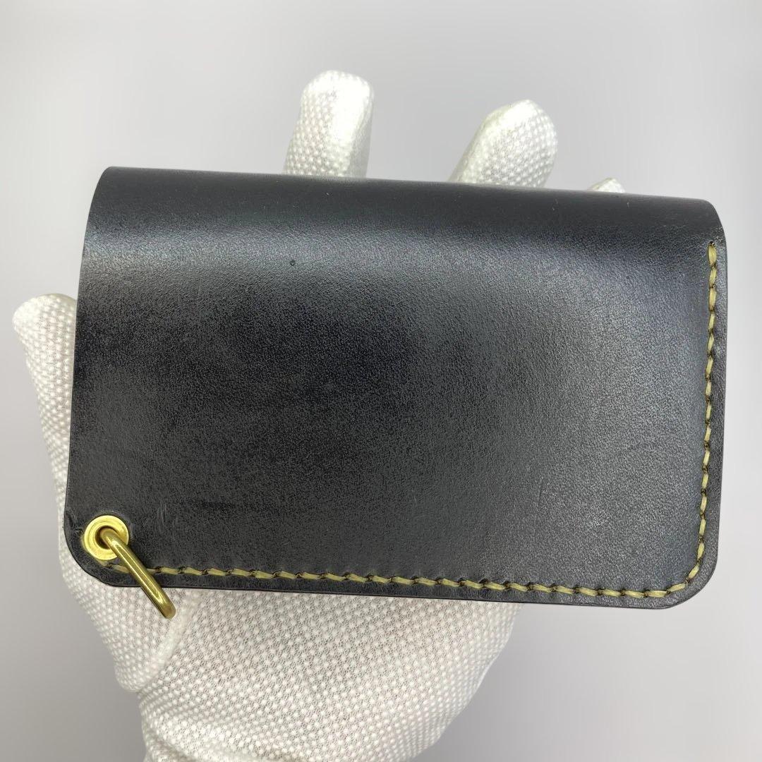 お札折らずに収納できる無骨な手染めミドルトラッカーウォレット BTW0609