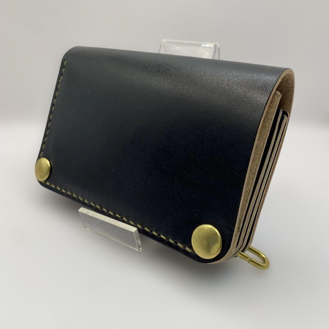 お札折らずに収納できる無骨な手染めミドルトラッカーウォレット BTW0609