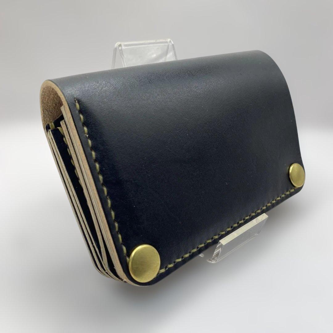 お札折らずに収納できる無骨な手染めミドルトラッカーウォレット BTW0609