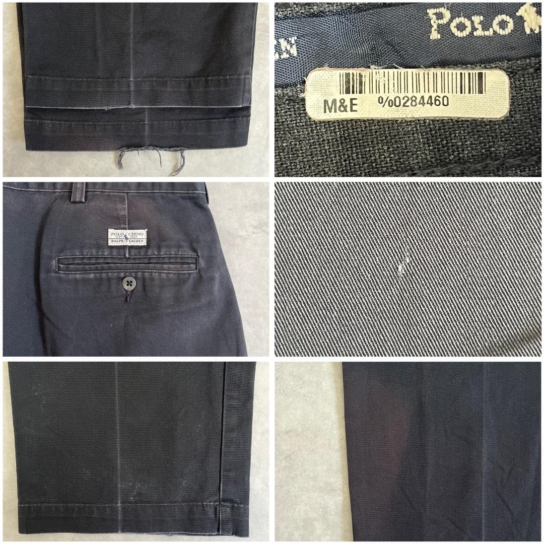 ポロラルフローレン W38 ポロチノ 90s アンドリュー 古着 黒 16610