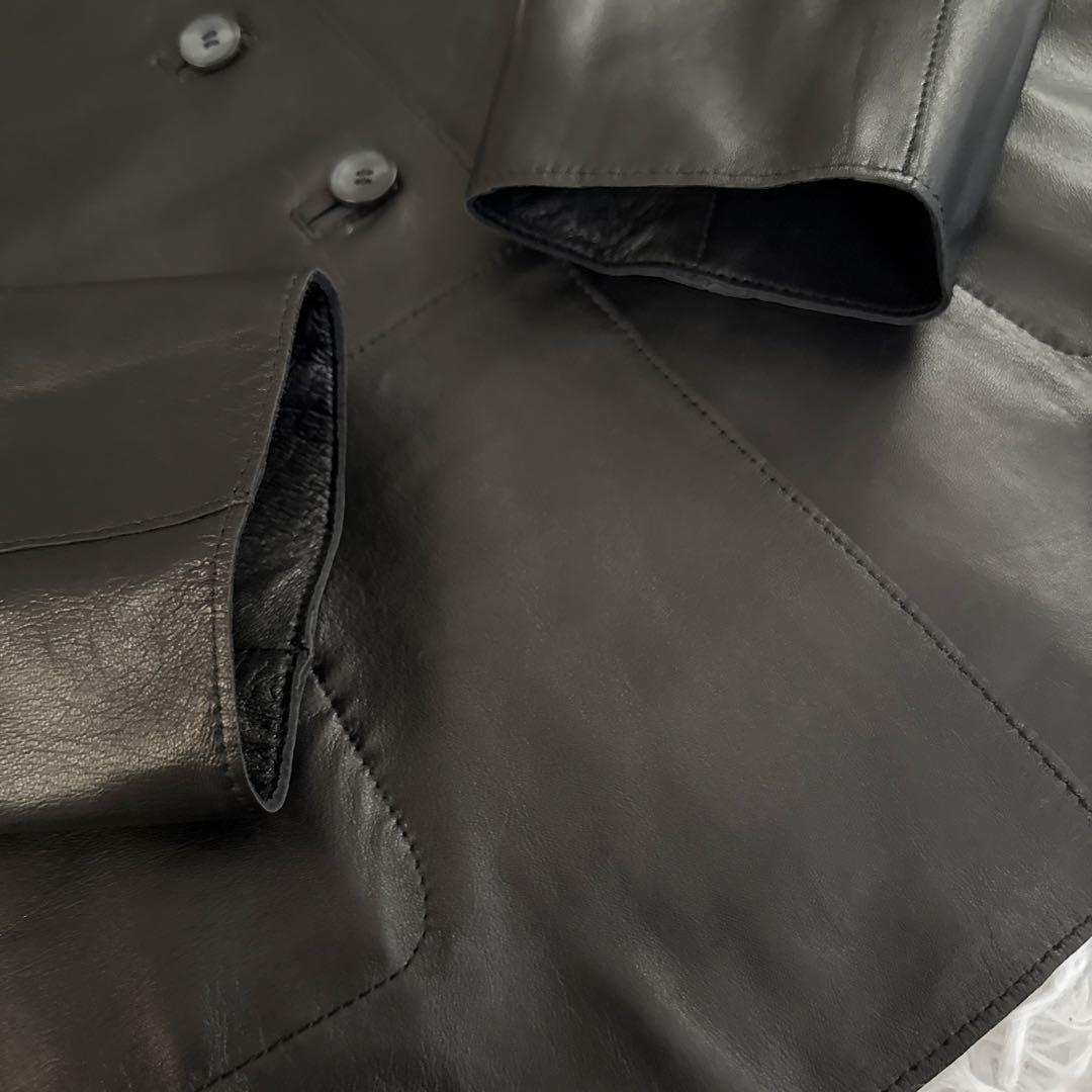 &M☆ 新品タグ付☆ レザージャケット　羊革　ブラック　サイズ40 本革