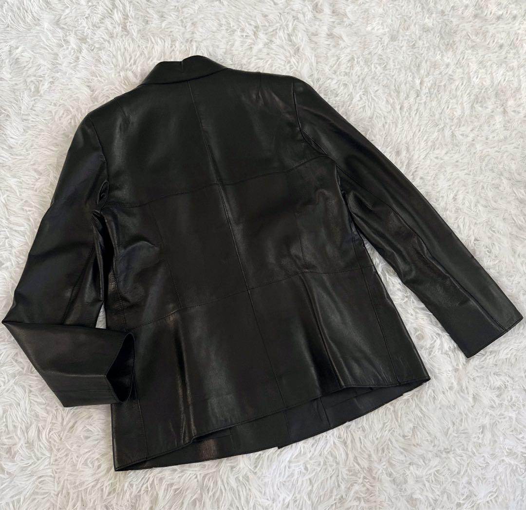 &M☆ 新品タグ付☆ レザージャケット　羊革　ブラック　サイズ40 本革