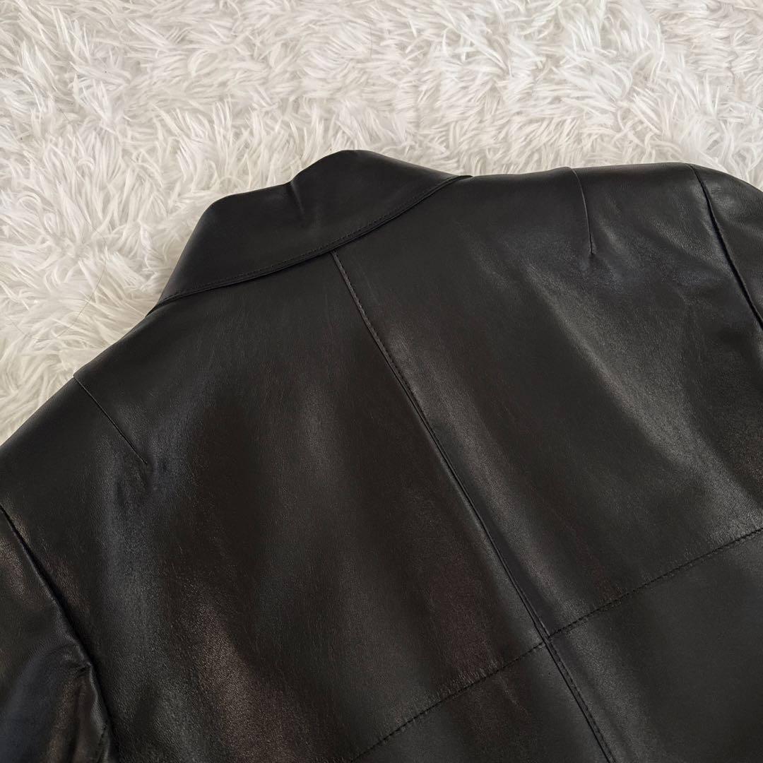 &M☆ 新品タグ付☆ レザージャケット　羊革　ブラック　サイズ40 本革